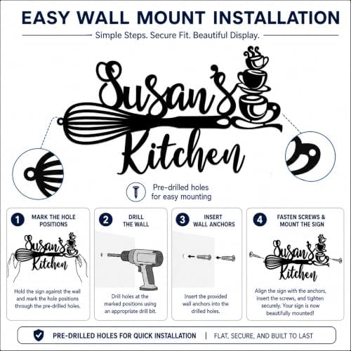 Custom Kitchen Name Sign, Personalized Kitchen Metal Sign, Kitchen Art Wall Decor, Kitchen Signs Wall Decor, Metal Wall Art, Kitchen Decor, Mothers Day Gift, Mom's Kitchen, Gift for Grandma - Image 6