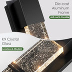 BesLowe Outdoor Wall Light Fixtures with Crystal Bubble Glass, 10W 3000K - Image 4