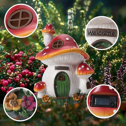 Mushroom House Garden Statue Outdoor, Outdoor Garden Decoration - Image 4