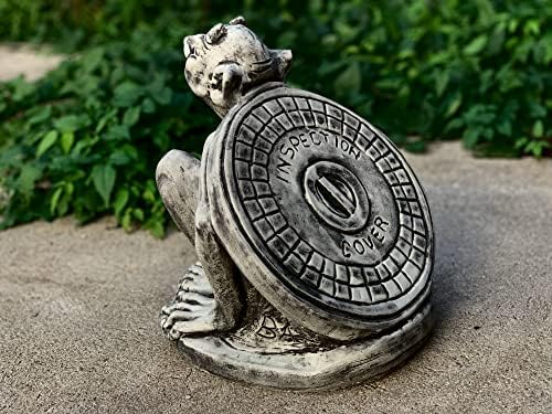 Large gothic gremlin Gargoyle figure outdoor Concrete antique decoration Sitting gargoyle statue French grotesque garden ornament Cast stone Guardian Gargoyle Statue Concrete Gargoyle Winged Creature - Image 7