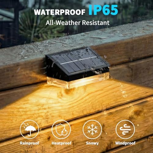 NIORSUN Solar Fence Lights 16 Pack, Outdoor Solar Lights with 3 Color Temperatures, IP65 Waterproof Wide-Angle LED Lighting for Fence, Patio, Yard, Deck, Wall, Garden (Black) - Image 6