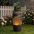 Garden Water Fountain, Outdoor Waterfall Fountain with LED Lights - Image 2