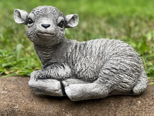 Lamb Figure Farm Garden Statue Outdoor Sculpture Decor Ornament Planter Gift Backyard Home Gift Outdoor Farm Animal Backyard Decor - Image 2