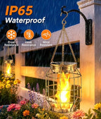 KOOPER Solar Lanterns Outdoor Waterproof, 4 Pack Upgraded Flickering Flame Hanging Solar Lights Outdoor Decorative, Metal Outdoor Hanging Lantern for Yard Patio Garden Decor, Gift for Mom (Bronze) - Image 4