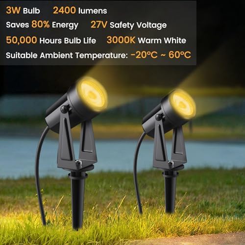 8 Pack Outdoor Low Voltage Landscape Lighting with Transformer - Image 4