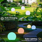 shumi Solar Ball Light-12inch LED Outdoor Table Lamp,16 RGB Colors and Dimmable Globe Light with Remote,Decor for Patio,Garden,Yard,Beach,Pathway,Nursery - Image 3