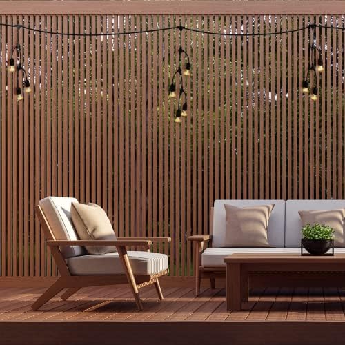 Feit Electric 12ft LED Outdoor Fence String Lights, 10 Sockets, 12pc. S14 LED Bulbs Included, E26 Base, 10 Watts, 2200K, Amber, SLM12-10/FIL - Image 4
