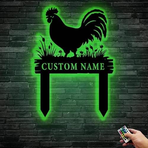 Iron Rooster Garden Stake,Personalized Name Plaque Sign,Chicken Coop Sign,Custom Metal Yard Art for Outdoor Decor, Rustproof Lawn Ornament, Farmhouse Insert Sign for Garden & Patio - Image 7