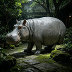 12.6'' Weather Resistant Hippopotamus Garden Statue, Realistic Resin Hippo Wildlife Sculpture, Outdoor Decor for Lawn, Yard, Patio & Pond Landscaping - Image 4