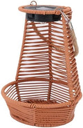 MAVIS LAVEN Garden Solar Light, Rattan Weave with Solar Lantern, Weatherproof and Efficient, Ideal for Outdoor Terraces and Balconies (Brown) by MAVISLAVEN