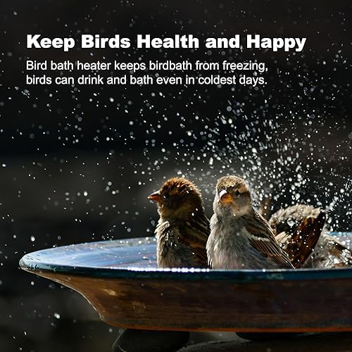 Bird Bath Heater, Built in Thermostat Safety Durable 50W Bird Bath Heaters for Outdoors in Winter with Auto Shut Off Function for Garden Outdoor Yard Patio Birdbath - Image 5