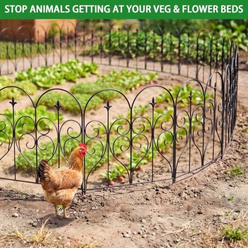 Thealyn Garden Fence 32" x 10ft, 5 Panels, No Digging Metal Barrier - Image 5