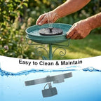 Solar Bird Bath Fountain, Green Metal Stand, 7 Nozzle, Outdoor Garden Decor - Image 6