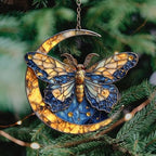Vivid Tiffany Moon Moth Art Acrylic Suncatcher - Image 4