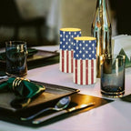 Painting Style USA Flag Flameless Candles with Remote and Timers Flickering Battery Operated Candles Outdoor LED Pillar Candles for Independence Day Patriotic Decoration Set of 2 - Image 3