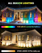 GZBtech Outdoor Landscape Smart Lights 6-Pack, Plug-in RGBIC+CCT Color Changing LED Spotlights, IP65 Waterproof, App Control Work with Alexa, Dimmable Aluminum LED Pathway Lights for Garden Yard Decor - Image 3