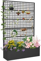 Metal Planter Box with Trellis 47" L x 16" W x 72" H by Toriexon