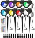RGB Landscape Lights Low Voltage Color Changing LED Landscape Lighting IP66 Waterproof Outdoor Spotlight 5W 12V Remote Control Garden Pathway Christmas Decorative for Yard Path(16 Connector) by AHSELLUS