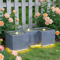 Sunlinua Small Modern Outdoor Water Fountain with 3 Led Lights by Sunlinua