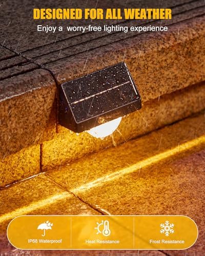 Brightown Solar Step Lights Outdoor Waterproof, 6 Pack Solar Stair Lights - Image 4