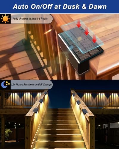 EGOBOO Solar Fence Lights Outdoor, 10 Lighting Modes RGB Color Changing - Image 5
