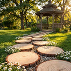 Abaodam Garden Stepping Stones Outdoor, Wooden Tree Ring Stepping Stone - Image 5