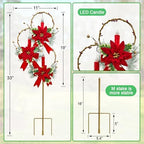 Solar Christmas Decorations Outdoor,Trio Holiday Red Candles Garden Stakes - Image 7