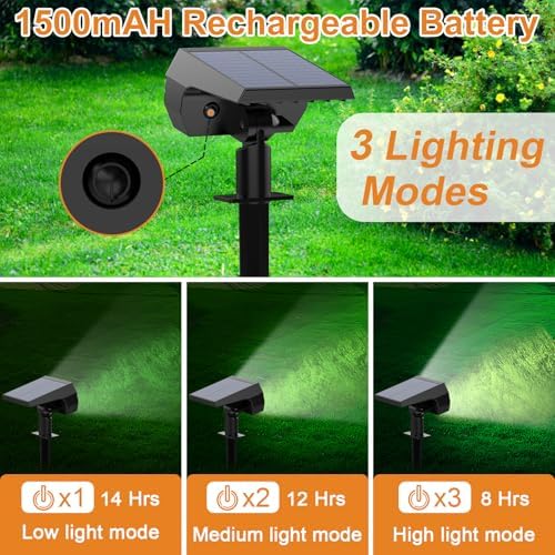 WELALO Solar Lights Outdoor, IP68 Waterproof, 65 LED, Cool White, 2 Pack - Image 3