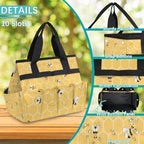 Honeycomb Bee Garden Tool Bag for Women Waterproof & Reusable Heavy Duty Gardening Tote Storage Organizer Toiletry Bag with 10 Pockets for Garden Lawn Yard Casual Camp - Image 5