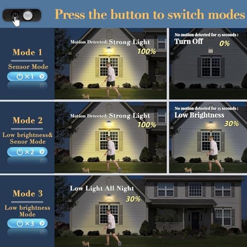 2 Pack 8.2" H Outdoor Solar Wall Lights Sconce Fixtures, White - Image 4