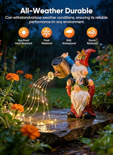 Brightown Solar Garden Gnomes Outdoor Statue with 36 LED Lights - Image 4