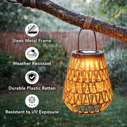 Scentsationals Fusion 2-Pack Cordless Outdoor Woven Solar Lanterns - Image 4
