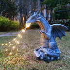 Dragon Solar Garden Statues Outdoor Decoration with LED Light Strings,Dragon Figurine Solar Lights Lawn Décor,Outside Statue Ornament for Patio, Balcony, Yard,Unique Gifts for Mom Grandma by Yardancer