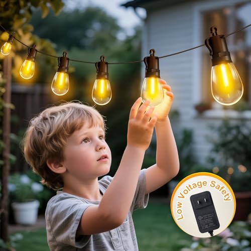 Outdoor String Lights Patio LED - Light Outside Waterproof S14 Porch Lighting Edison Plastic Bulb Pergola Hanging Balcony Connectable Backyard Yard Gazebo Party Garden Bistro 20M 65FT - Image 5