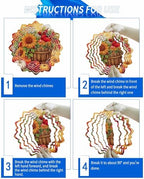 Fall Orange Wind Spinner for Yard and Garden, Thanksgiving Maple Sunflowers Pumpkin Hanging Wind Spinner Outdoor 3D Kinetic Wind Sculpture Spinners Indoor Outdoor Patio Décor Ornaments Gift 12 in - Image 6