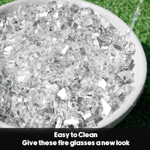 Skyflame 15LB Fire Pit Glass, 1/2-Inch Platinum Tempered Fireglass - Image 4