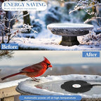 Tujoe 2 Pack 250W Bird Bath Heater De-icer, Thermostatically Controlled Birdbath Water Heater with 6.6 ft Cord, Outdoor Winter Heaters for Bird Bath, Chicken Waterer, Pond - Image 4
