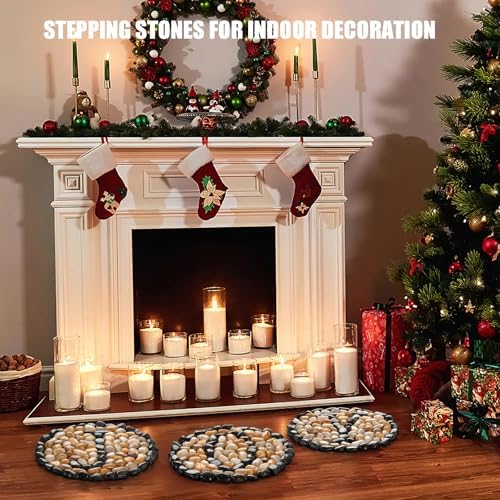 12in Large Outdoor Garden Stone for Patio, 3pcs Pack Joy Design for Christmas Scene,Also for Building Design on the Front of House - Image 2