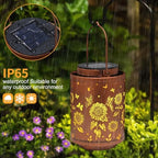 2 Pack Solar Outdoor Lanterns Butterflies Garden Decor LED Light Hanging - Image 4