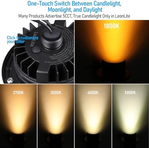 LEONLITE 6-Pack Dia.4 Inch 5CCT Well Lights Shielded Top Black - Image 3