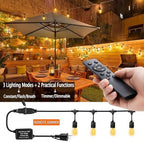 1Pack 150ft Outdoor String Lights with Remote Patio Lights 45+3 Bulbs - Image 3
