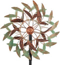 VEWOGARDEN 360° Outdoor Metal Wind Spinners Kinetic Wind Sculptures & Spinners for Yard Garden Lawn Patio Decorations, Light Green & Bronze by VEWOGARDEN