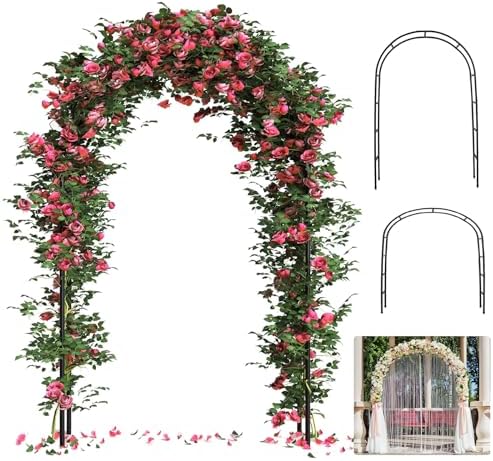 Thickened Tube Garden Arch Arbor Metal Trellis for Climbing Plants Outdoor by ROOLLYApampasgrass