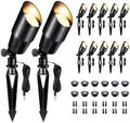Black Outdoor LED Landscape Lights, 12V Low Voltage, Waterproof Aluminum Spotlights for Home Patio Backyard with 5W MR16 Bulb 2700K 12 Pack by Varmtalys