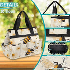 Bee Garden Tool Bag Organizer Heavy Duty Yellow Honey Floral Gardening Tote Bag with 10 Pockets for Women Men Gardening Gifts - Image 6