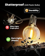 VIPAR Outdoor String Lights,60FT 32 G40 Patio Lights Waterproof for Outside - Image 5