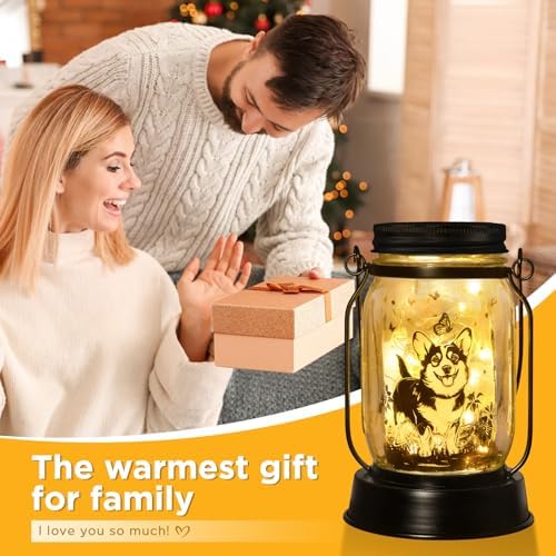 kyoryuger Corgi Gifts for Women/Men Corgi Solar Lanterns Dog Mom Birthday Dog Lovers Lantern Pet Loss Pet Memorial Lights Solar Garden Decoration for Yard, Patio,Backyard,Porch Torches - Image 4
