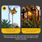 Metal Solar Garden Light Colorful Butterfly, Yellow - Image 5