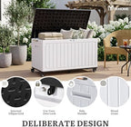 YITAHOME 90 Gallon Outdoor Double-Wall Deck Box with 6 Swivel Wheels - Image 3