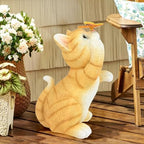 Solar Garden Statue Cat Figurine,Resin Outdoor Decor for Patio Yard - Image 2